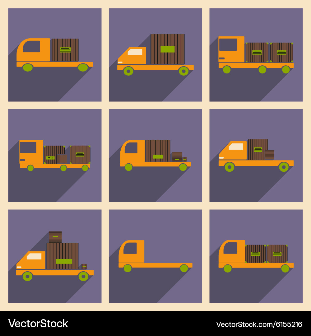 Flat with shadow concept and mobile application Vector Image