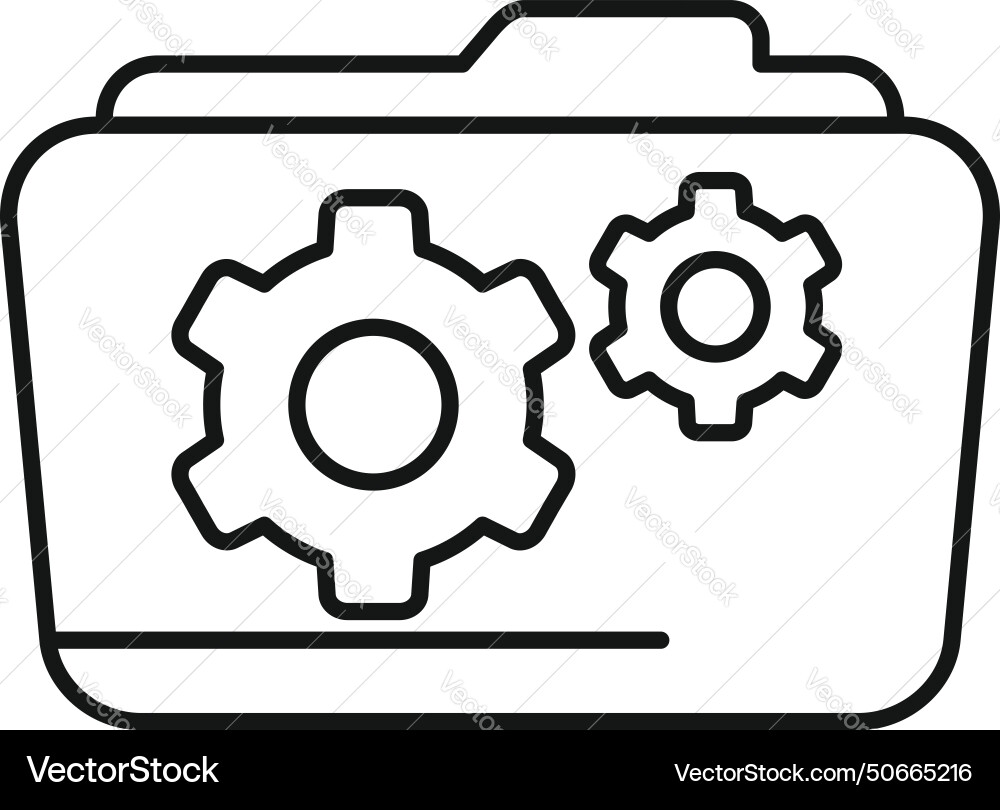 Folder machine tech icon outline camera Royalty Free Vector