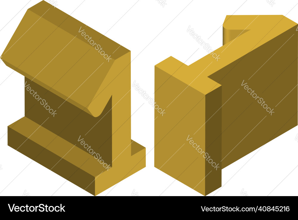 Isometric number 1 template for creating logos Isometric number 1 template for creating logos Vector Image