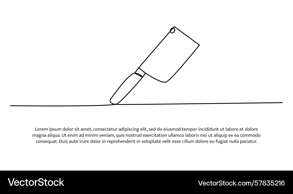 One line of butcher knife abstract minimal Vector Image
