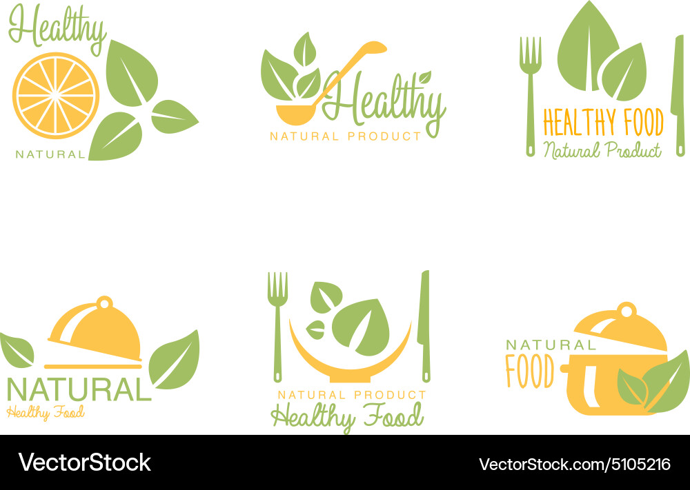 Organic Food Labels & Logos Vector Image