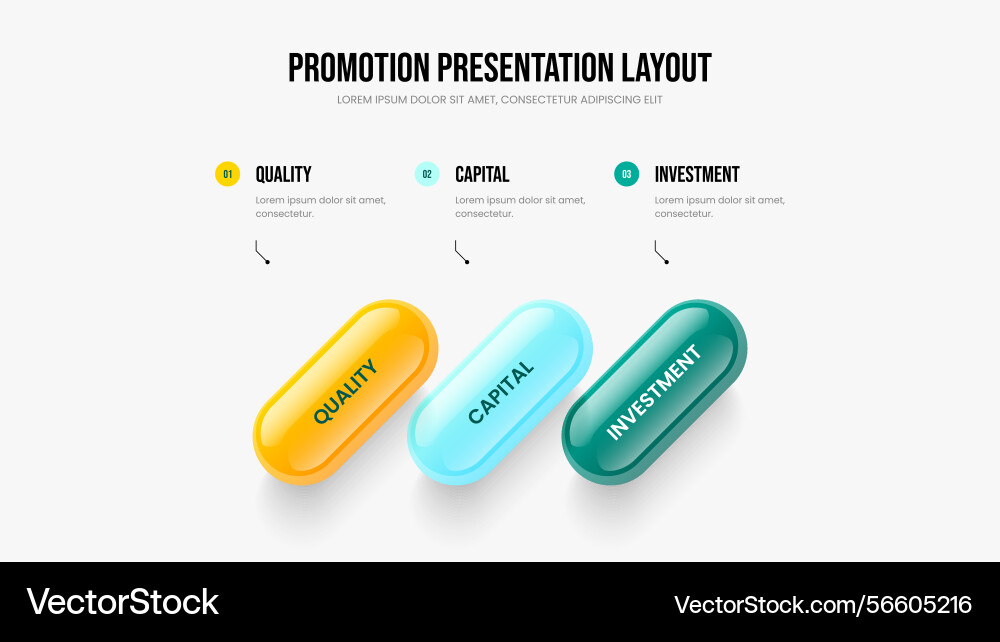 Project introduction three step infographic vector image