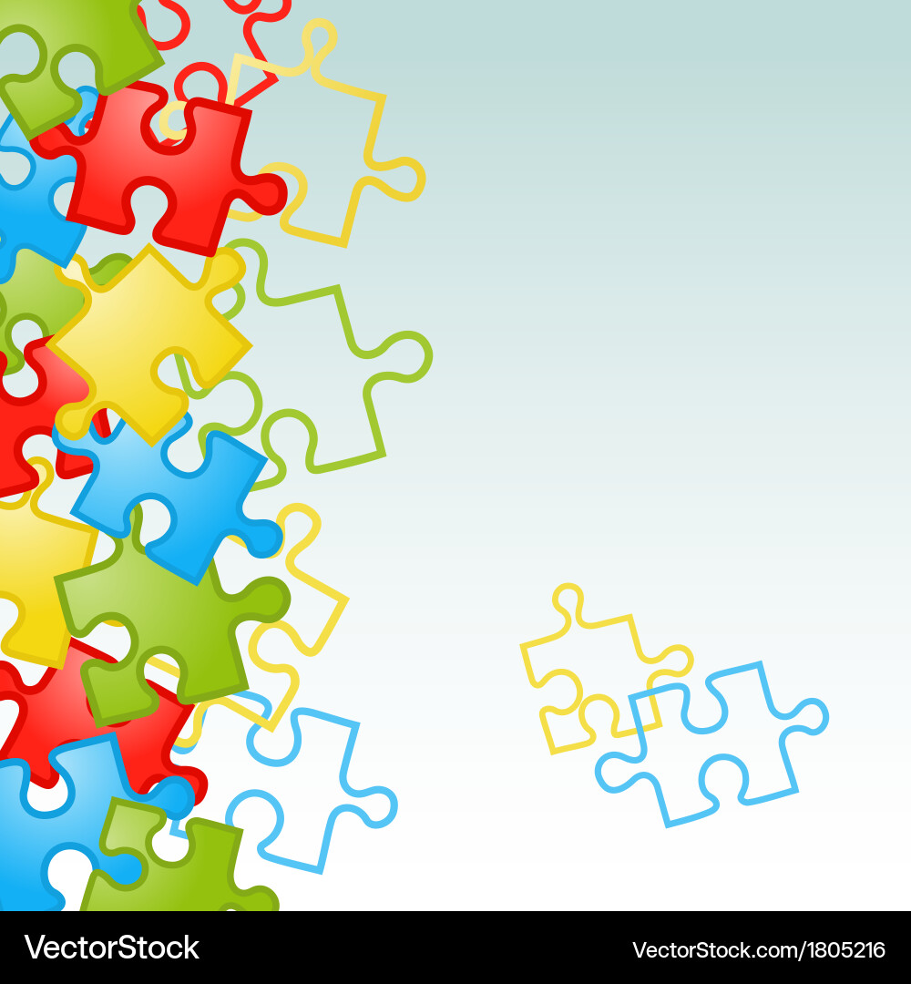Puzzle Pieces Background Vector Image
