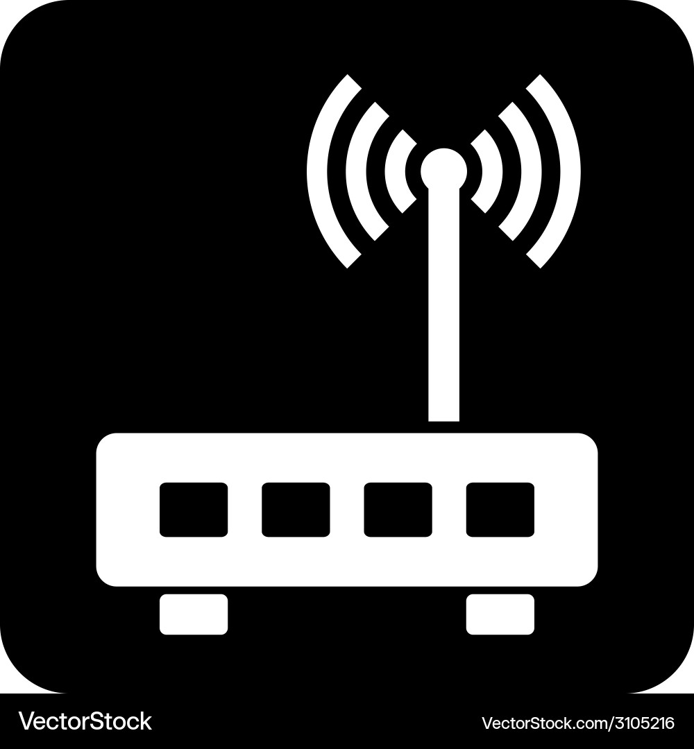Router symbol button Vector Image