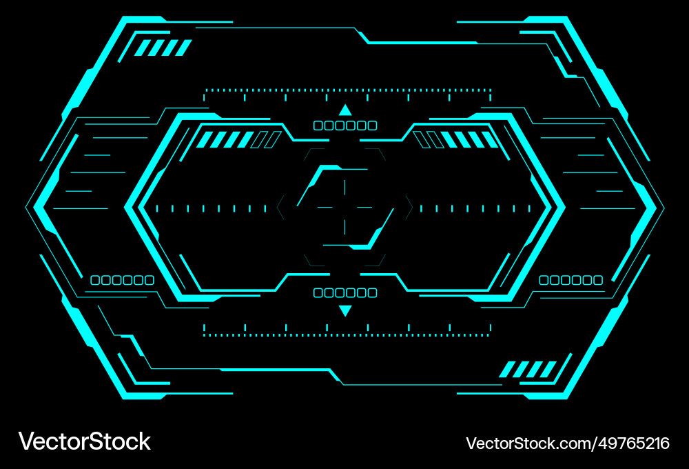 Sci-Fi Hexagon HUD Interface Vector Image