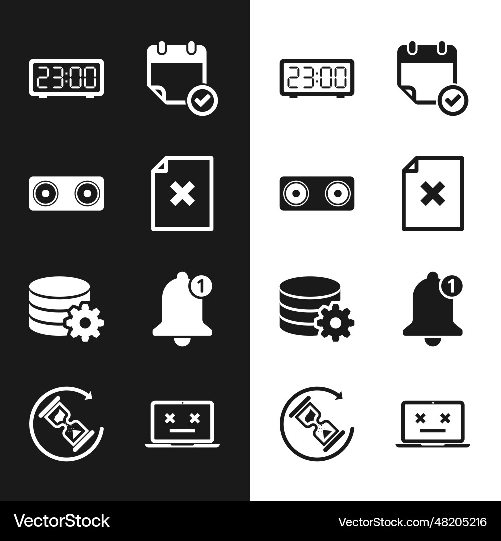 Set delete file document stereo speaker digital Set delete file document stereo speaker digital vector image