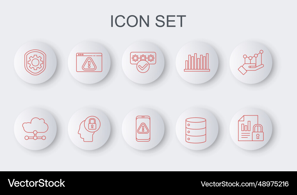 Set line document and lock network cloud Set line document and lock network cloud Vector Image