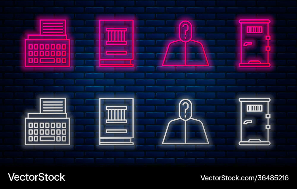 Set line law book anonymous with question mark Set line law book anonymous with question mark Vector Image