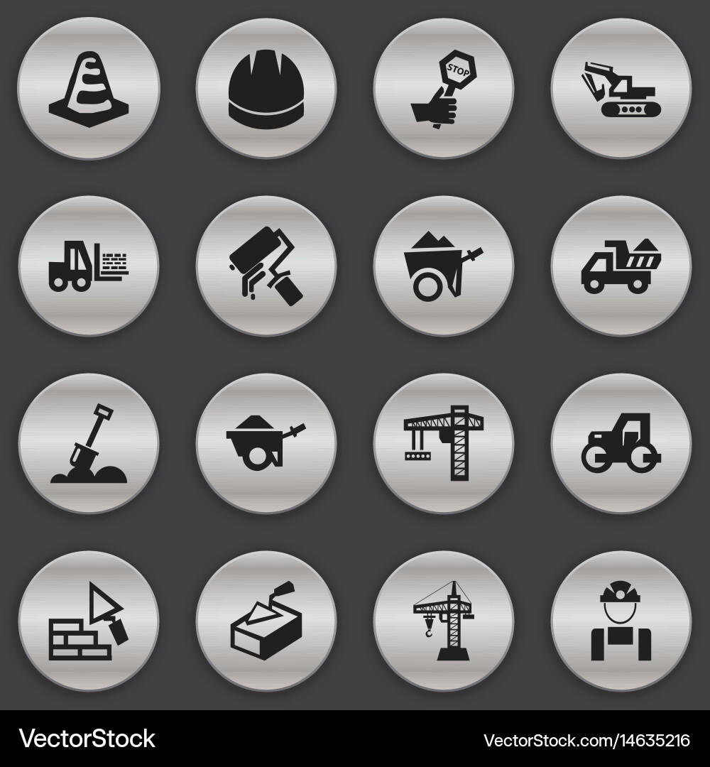 Set of 16 editable structure icons includes vector image