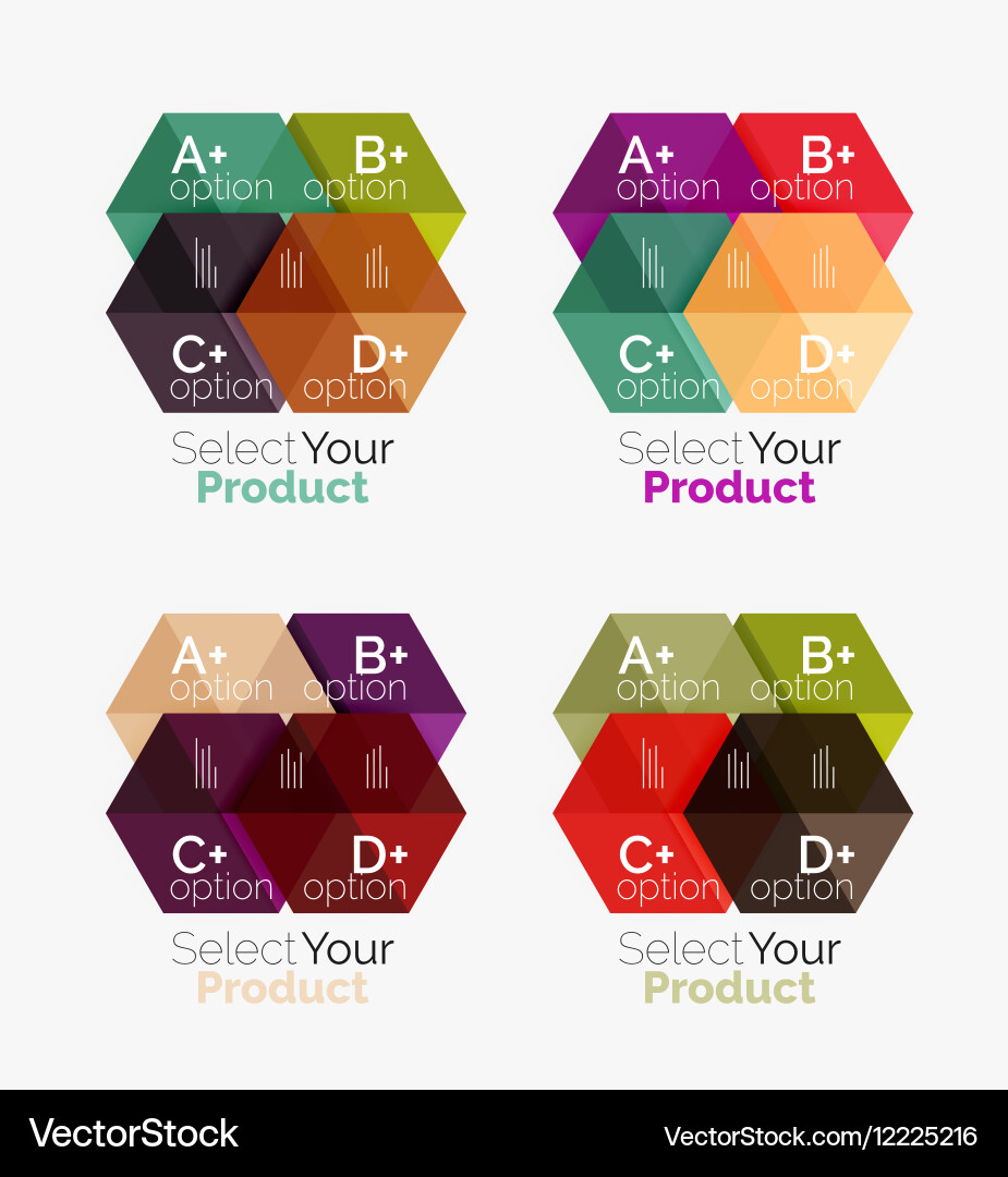 Set of business hexagon layouts with text Vector Image