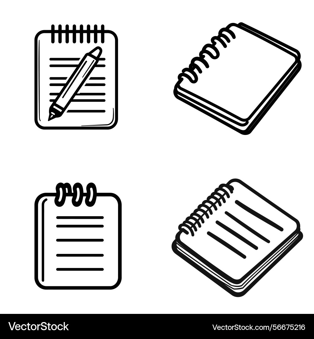 Sketchbook notebook collection with ring binders vector image