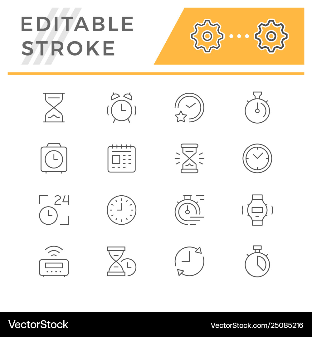 Time Line Icons - Clock Set vector image