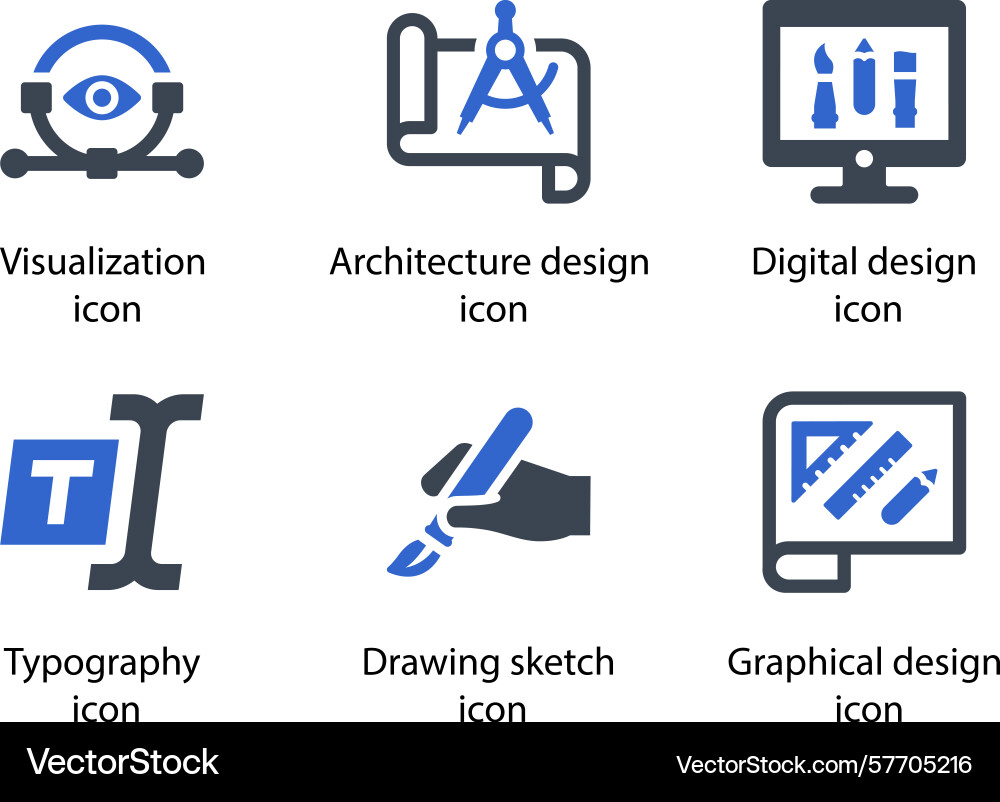 Visualization architecture design digital Vector Image