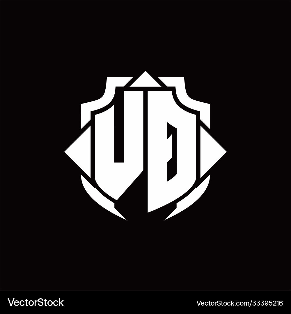 Vq logo monogram with shield line and 3 arrows Vq logo monogram with shield line and 3 arrows vector image