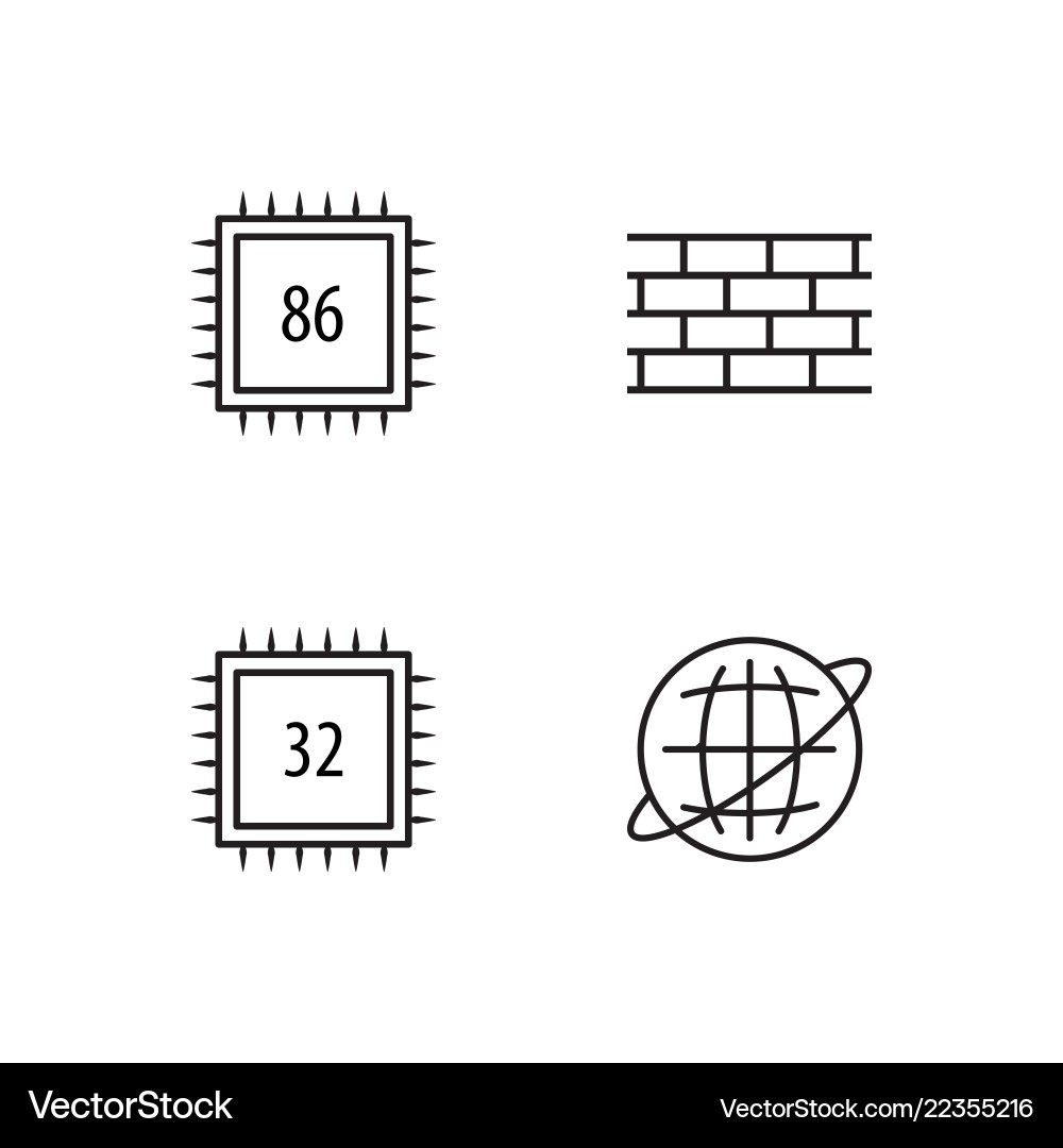 Web simple outlined icons set vector image