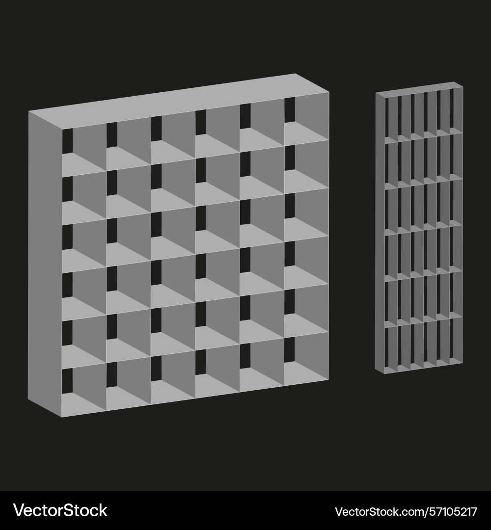 3d mesh grid isometric blocks volumetric square Vector Image