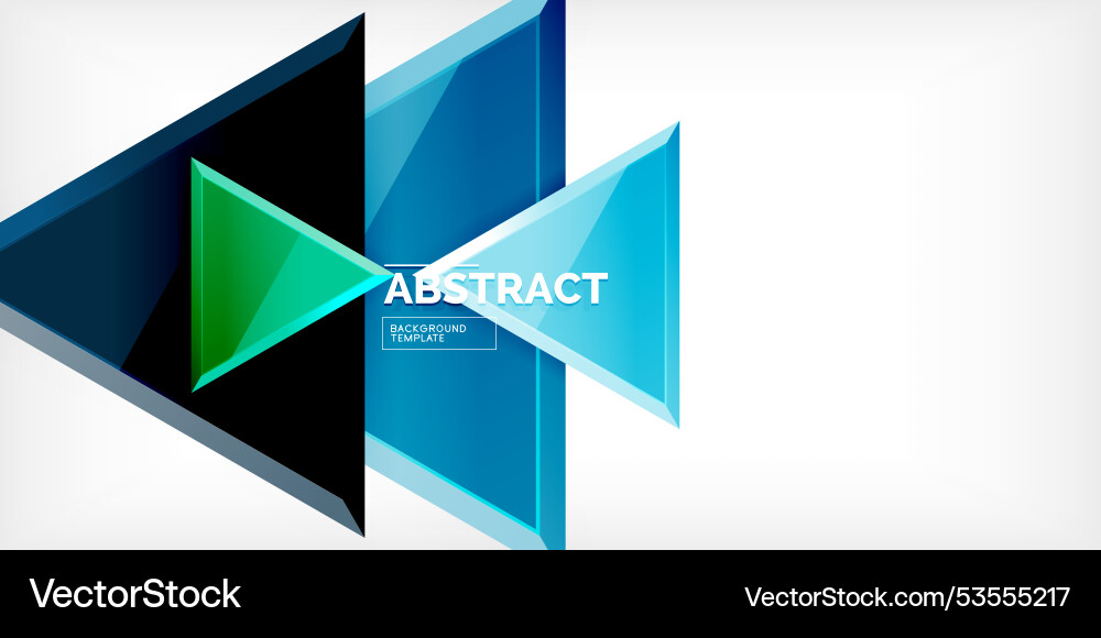 Abstract background - colorful triangles with 3d Vector Image