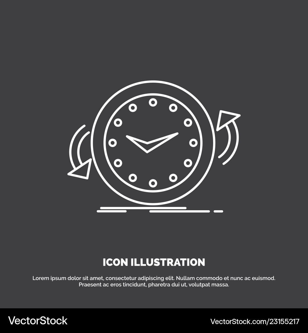 Backup clock clockwise counter time icon line Vector Image