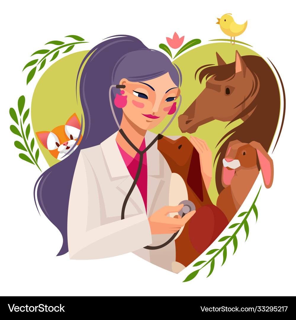 Cartoon Farbe Charakter Mädchen Tierarzneimittel Cartoon Farbe Charakter Mädchen Tierarzneimittel vektorbild