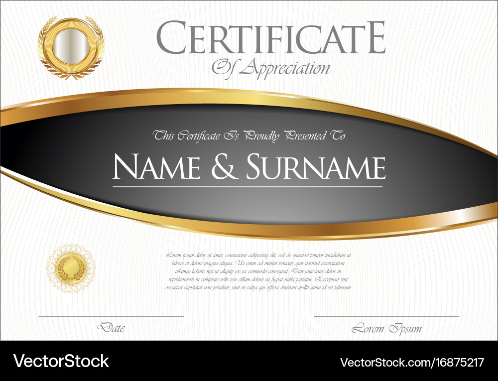 Zertifikat oder Diplom retro Template 04 Vektorbild