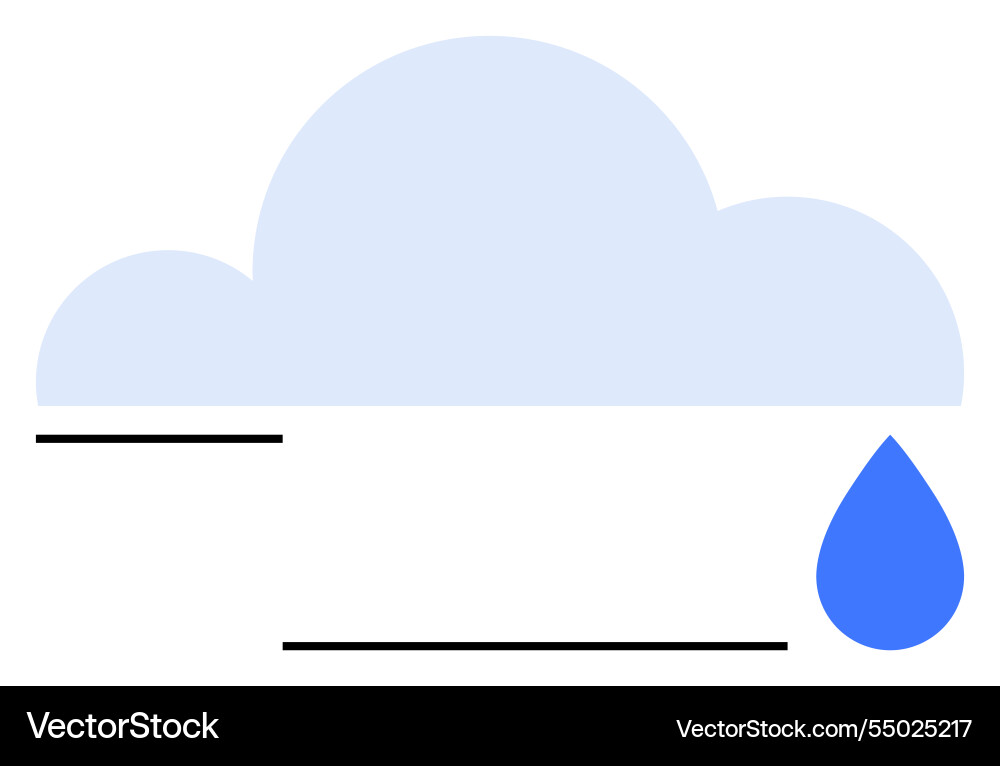 Cloud and raindrop symbolizing weather data Cloud and raindrop symbolizing weather data Vector Image