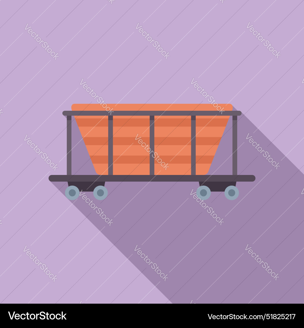 Empty mining cart standing on rails Empty mining cart standing on rails vector image