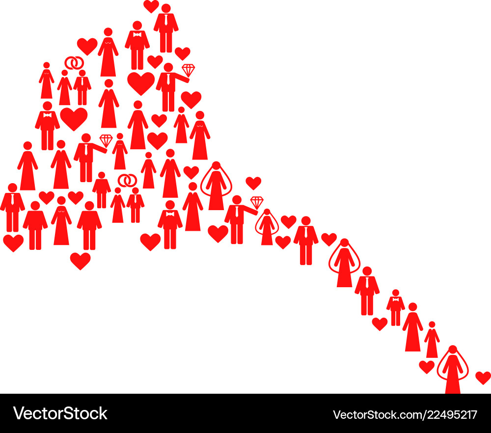 Eritrea Map - Red People Mosaic vector image
