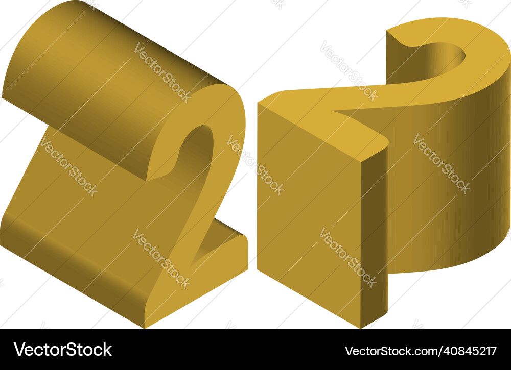 Isometric number 2 template for creating logos Isometric number 2 template for creating logos Vector Image