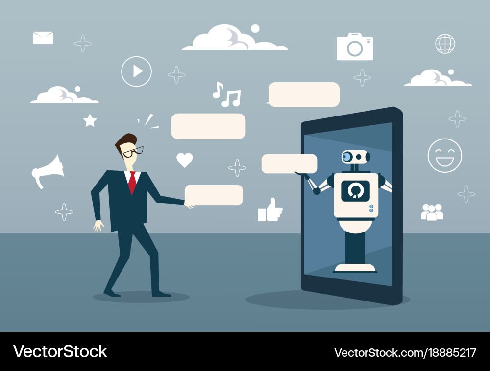 Man Using Chatbot App vector image