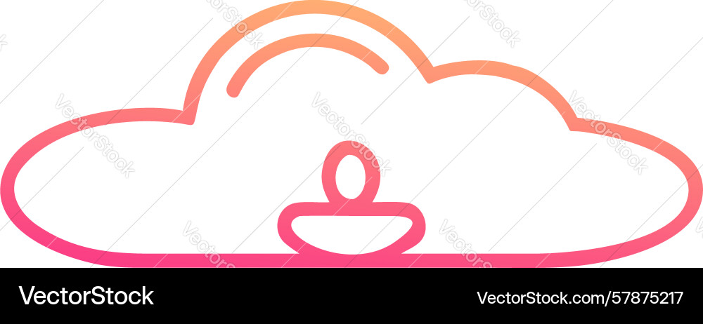 Minimalist cloud with dot icon design generative Vector Image