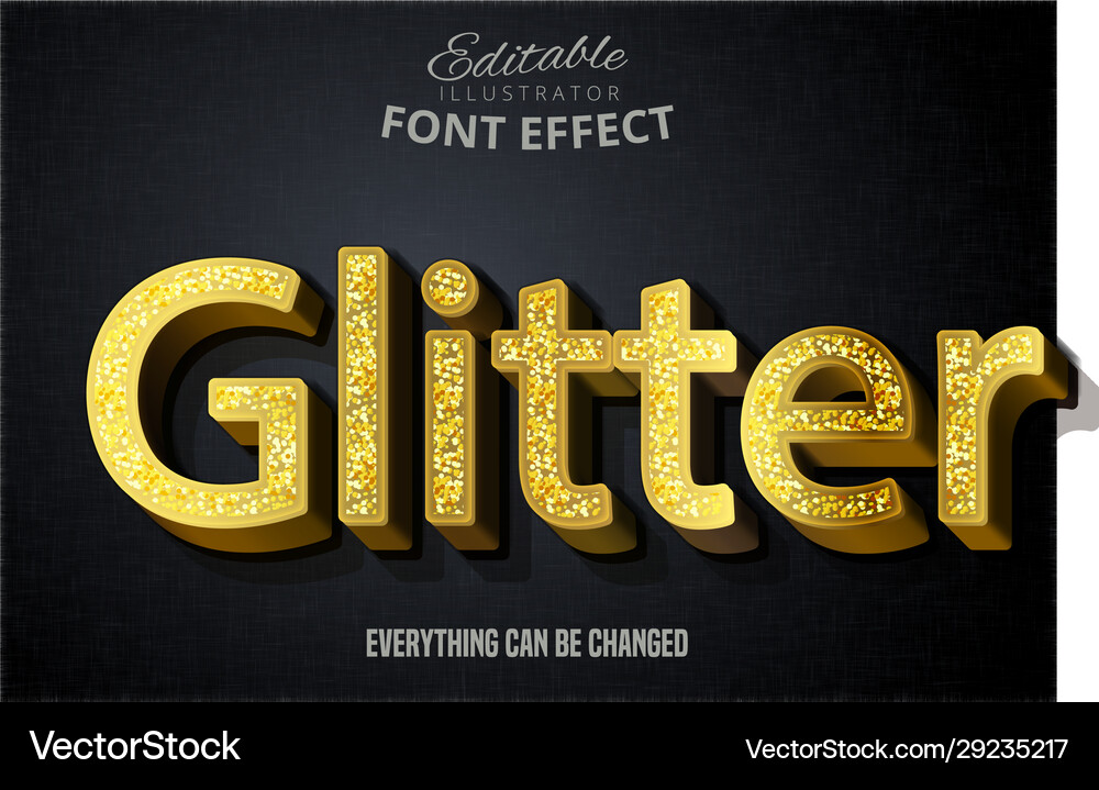 Modern glitter script editable typography font vector image