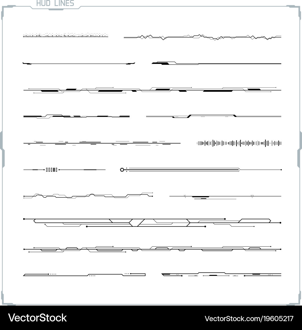 Modern UI Line Set - Abstract Elements vector image