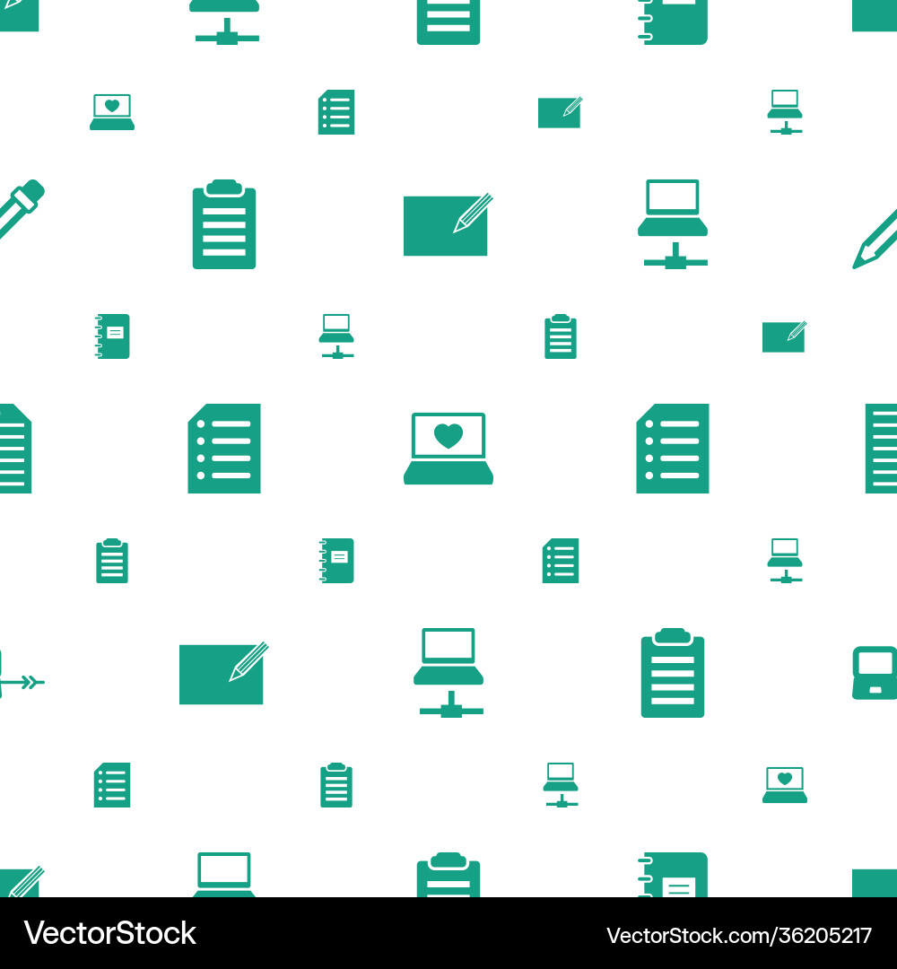 Notebook icons pattern seamless white background Vector Image