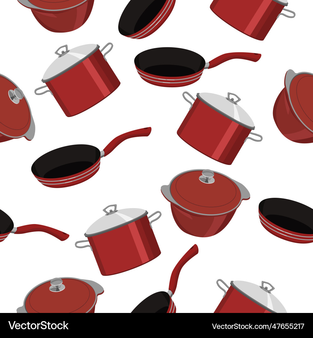 Seamless pattern frying pancauldronpan Vector Image