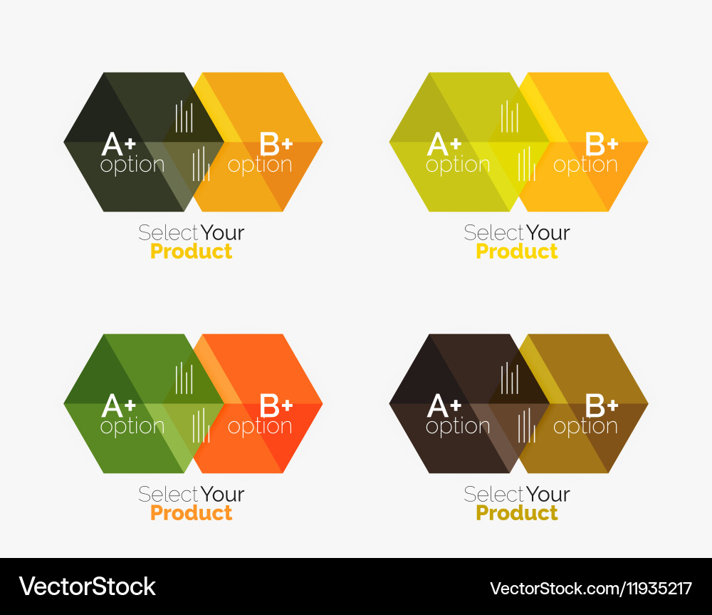 Set of business hexagon layouts with text Vector Image