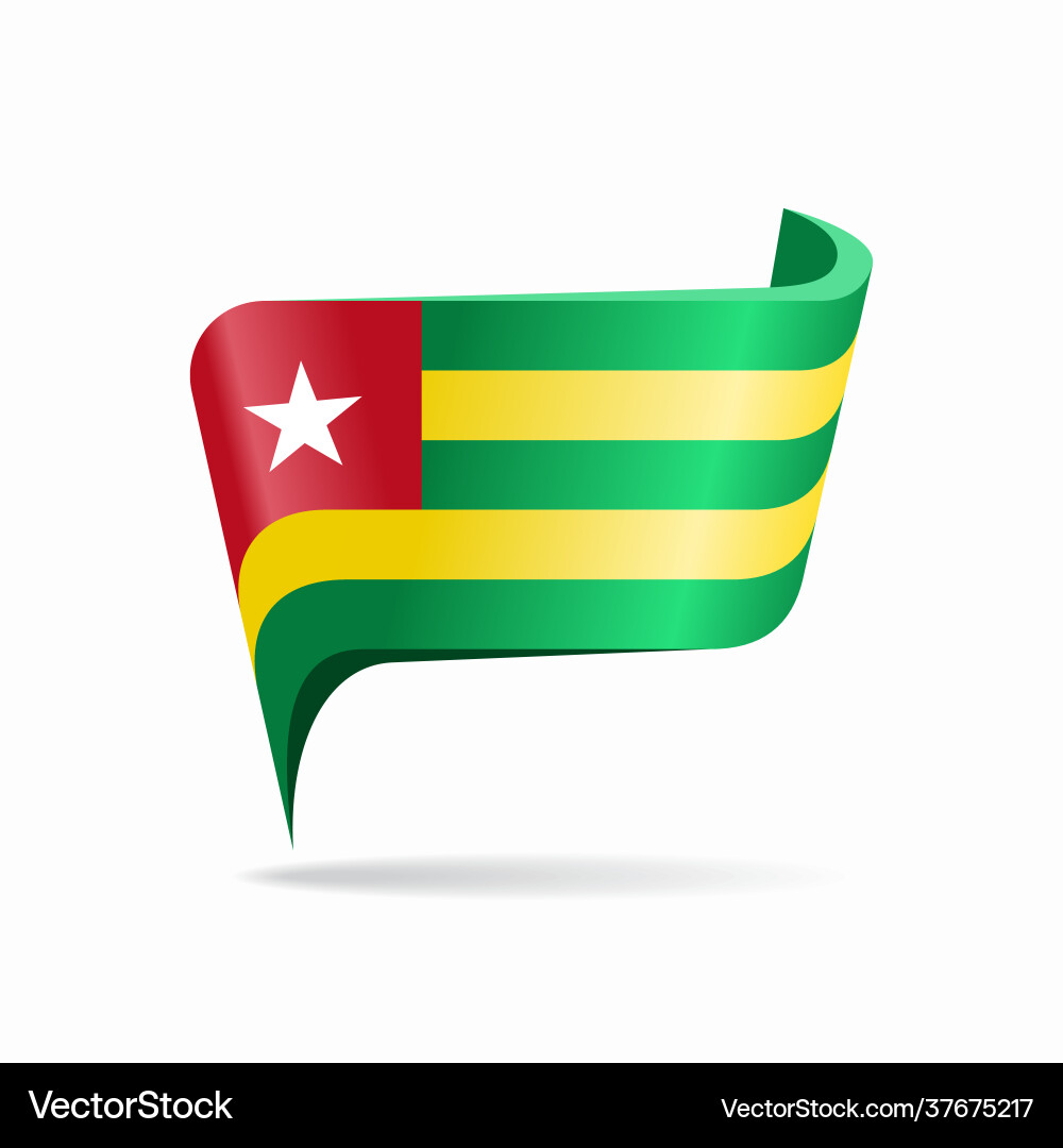 Togolese flag map pointer layout Togolese flag map pointer layout vector image