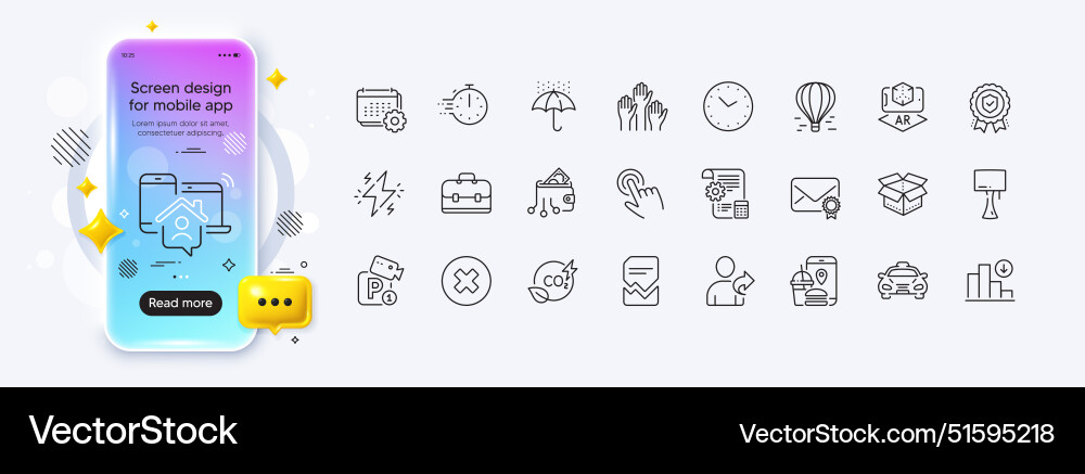 Augmented reality verified mail and open box line Augmented reality verified mail and open box line Vector Image