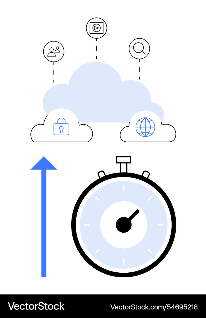 Cloud computing with security global connectivity Vector Image