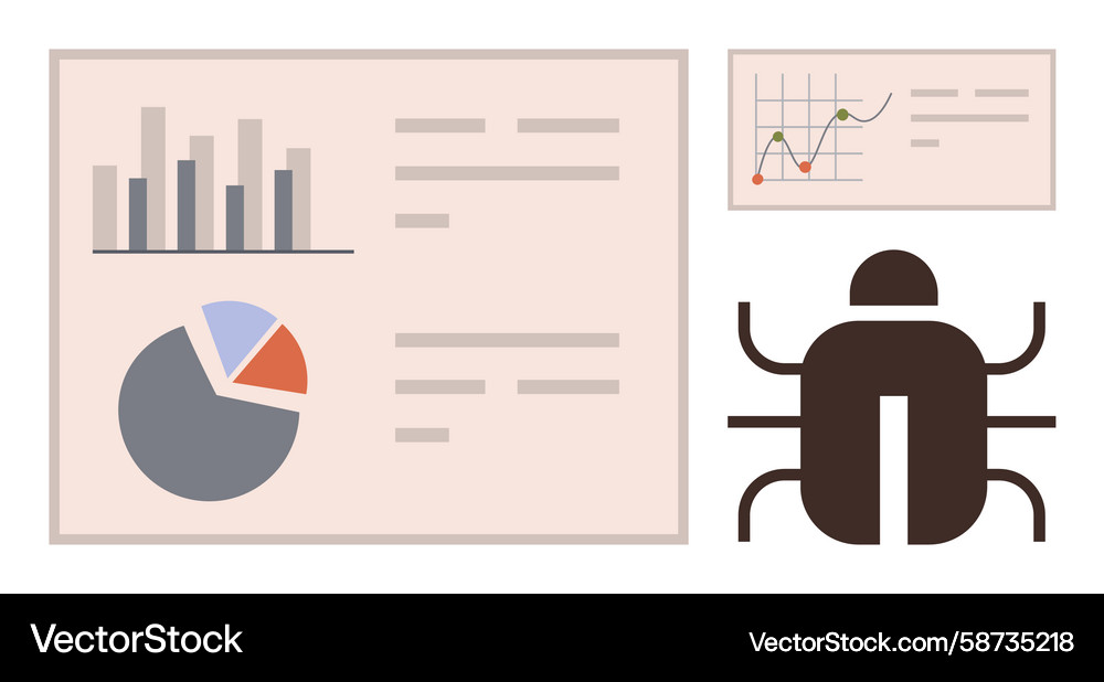Data Analytics & Visualization Charts Vector Image