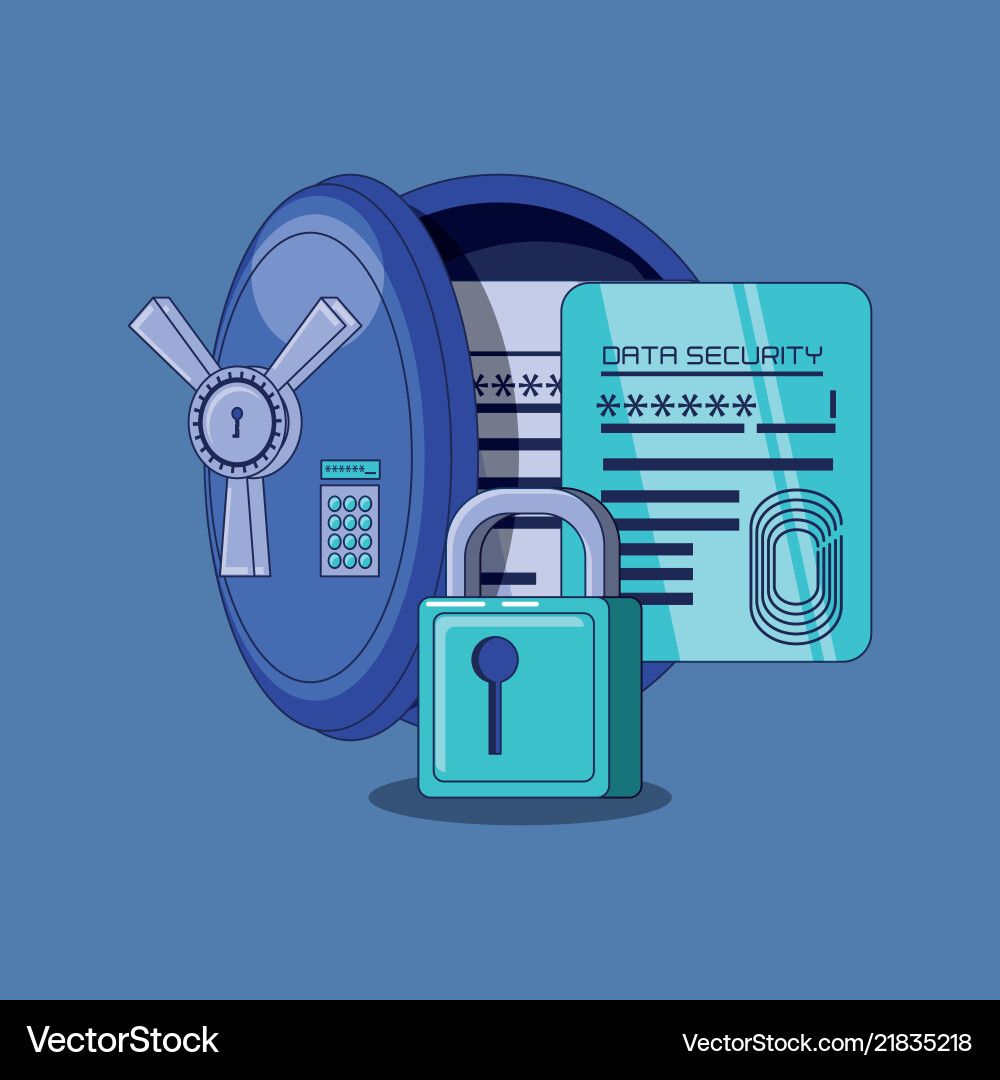 Data security with safe box vector image
