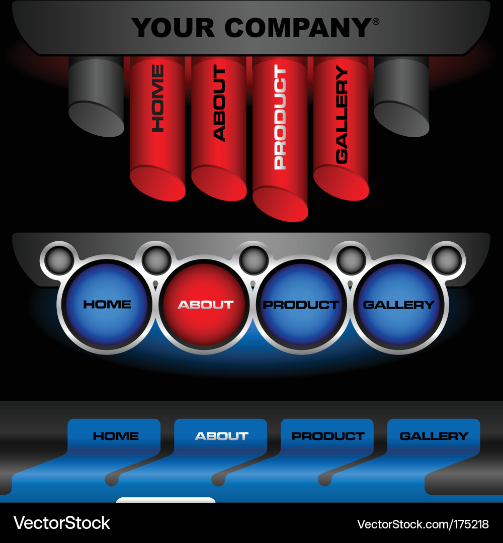 Editable website buttons Vector Image