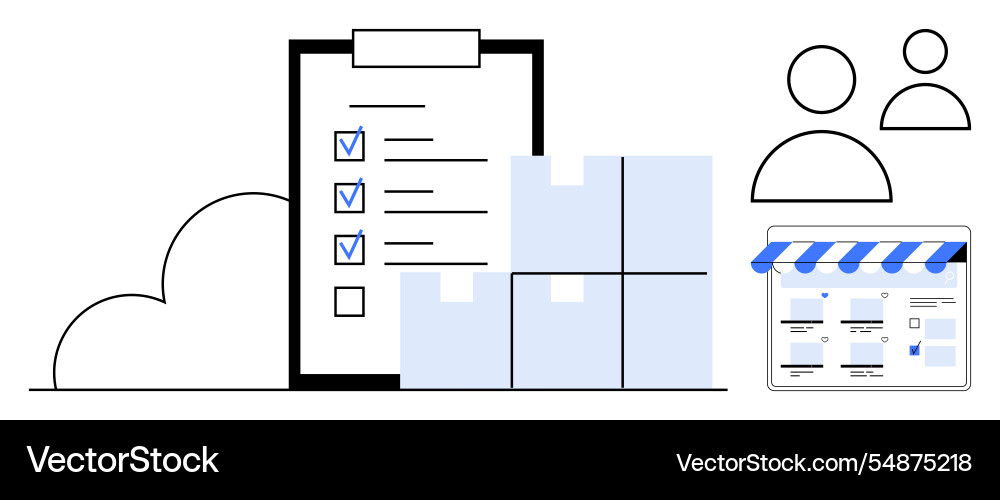 Efficient business management with checklist Efficient business management with checklist vector image