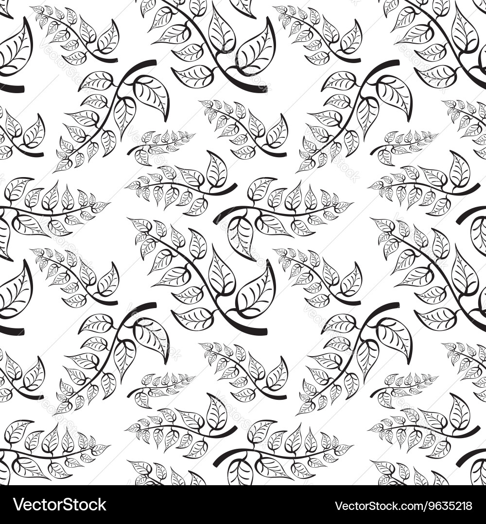 Elegant Branch and Leaf Pattern vector image