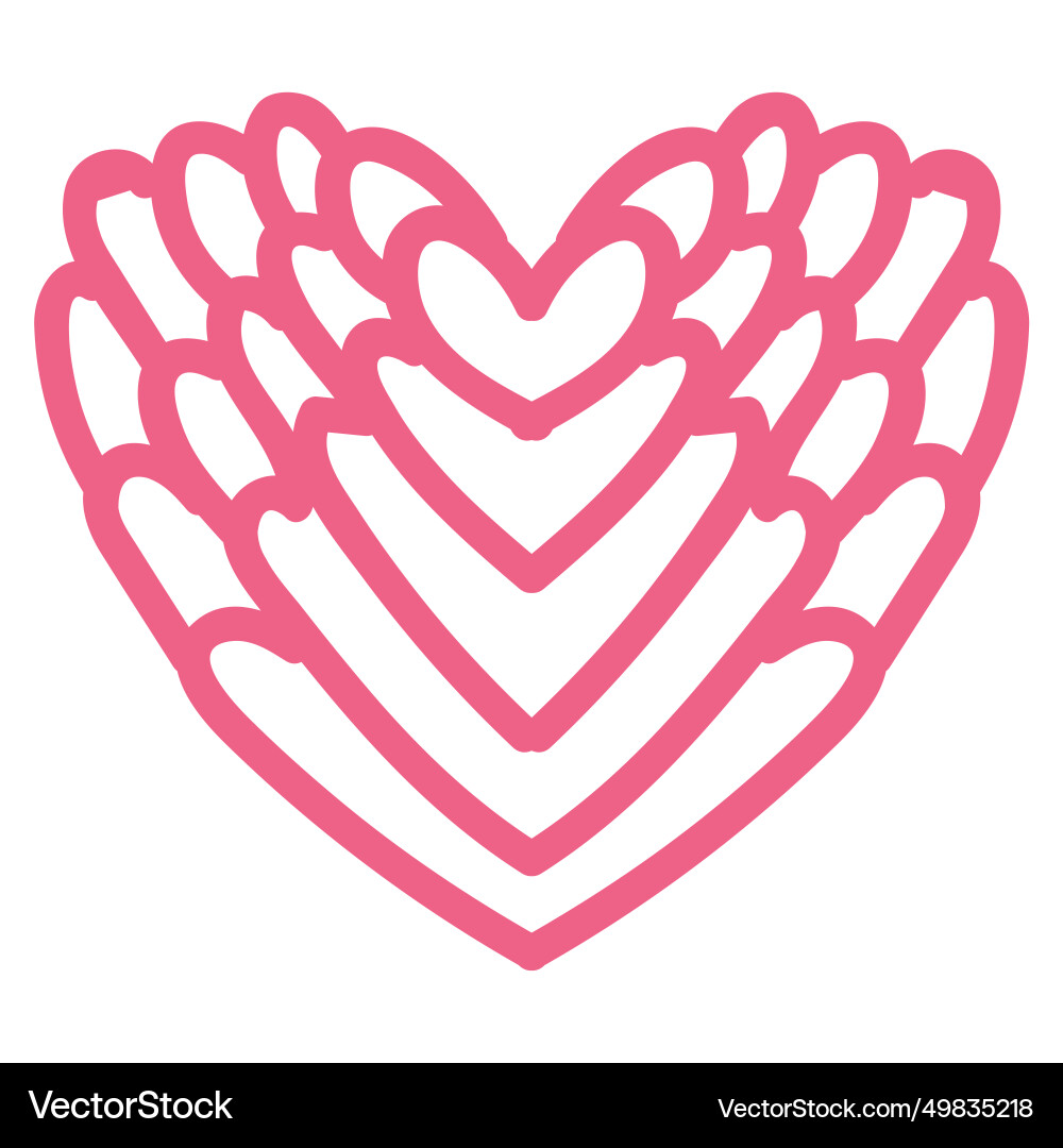 Heart with an openwork pattern open Vector Image