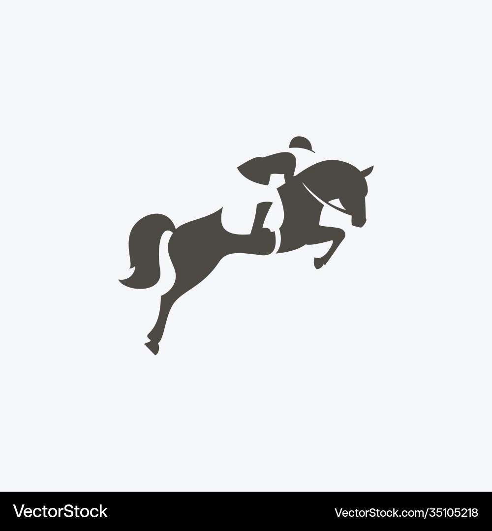 Horse Riding Icon - Sport Logo Vector Image