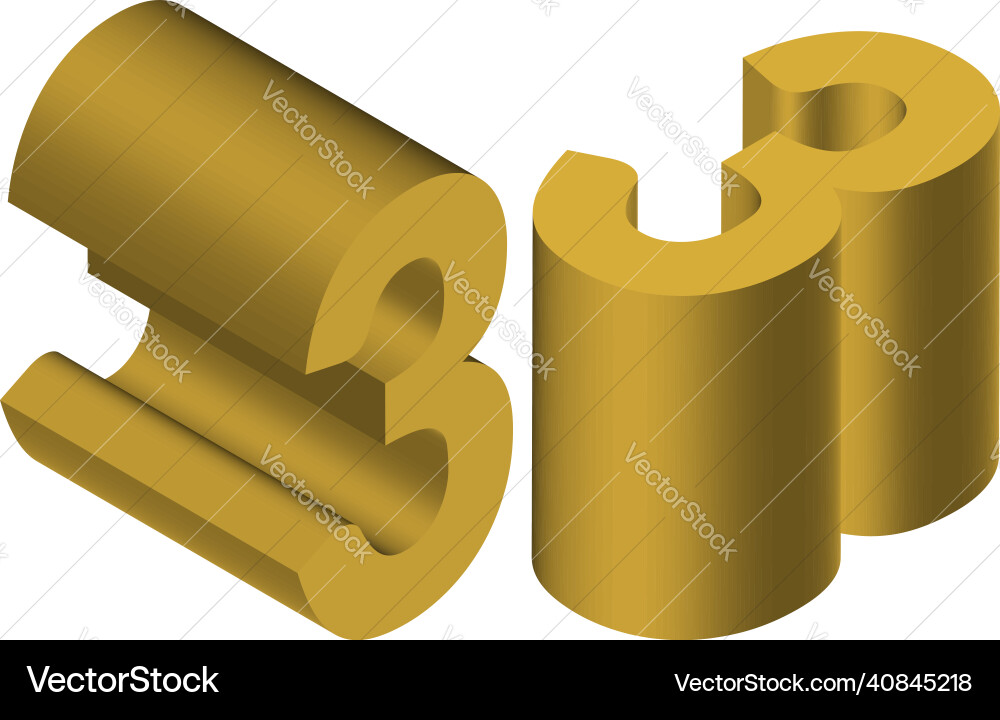 Isometric number 3 template for creating logos Isometric number 3 template for creating logos Vector Image