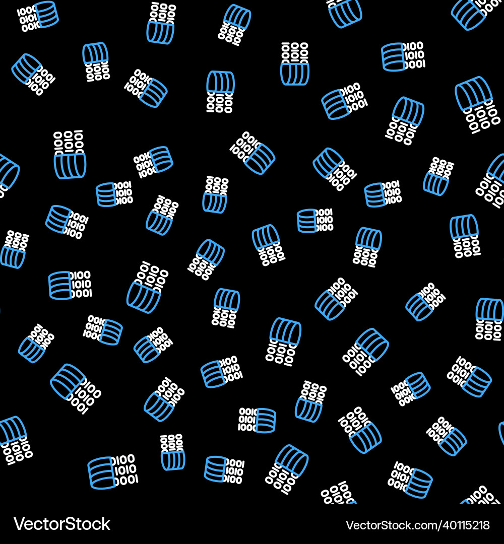 Line binary code icon isolated seamless pattern Line binary code icon isolated seamless pattern vector image