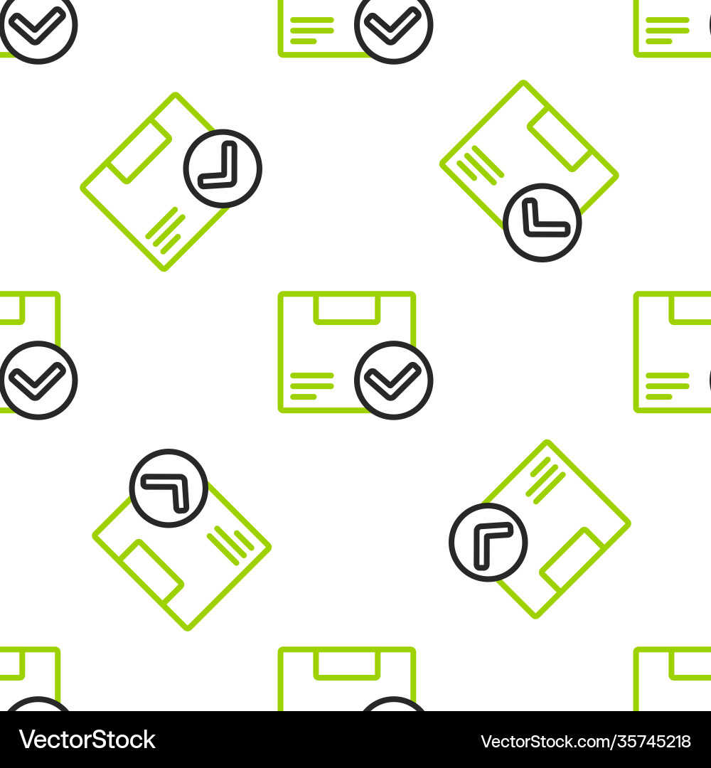 Line package box with check mark icon isolated Vector Image