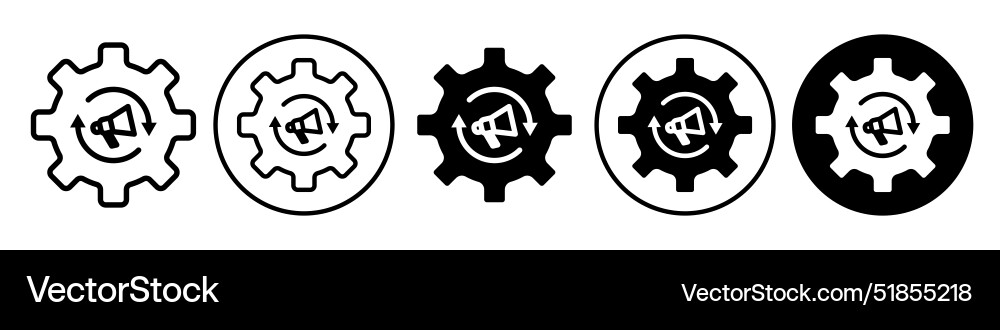 Marketing automation icon set collection for web vector image