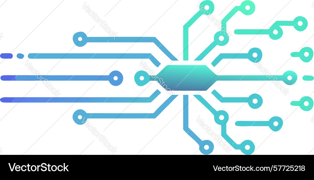 Microchip circuit board core of digital vector image